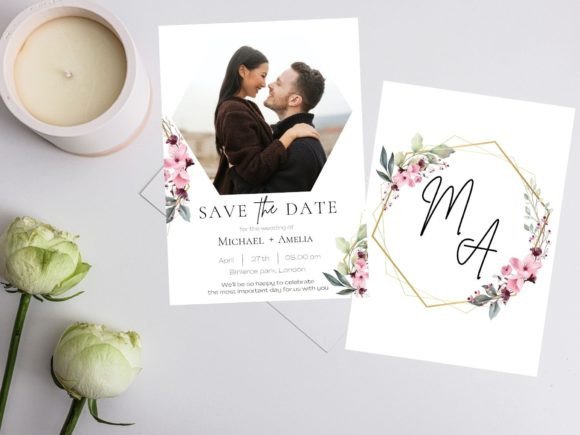 Download Floral Photo Save the Date Card Template - Template Collection