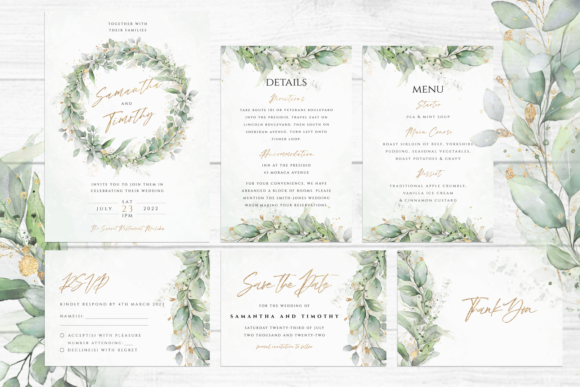 Download Eucalyptus Wedding Invite Suite - Invite Collection