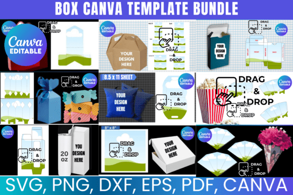 Download Box Canva Editable Template Bundle - Template Collection