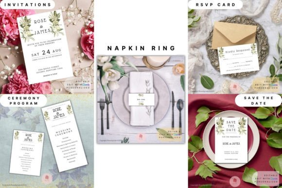 Download Wedding Invitation Set Templates - Template Collection