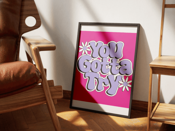 Download You Gotta Try Retro Print Template - Template Collection