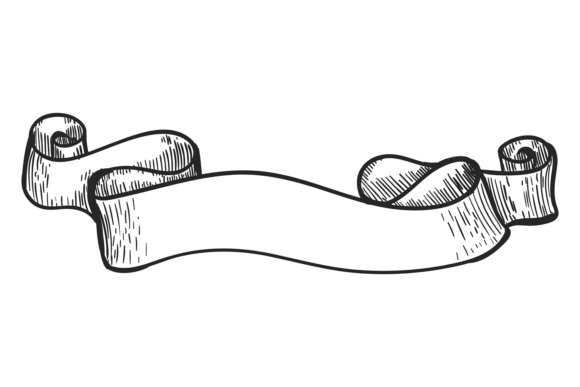 Download Engraved Scroll. Vintage Banner Drawing. - Scroll Collection