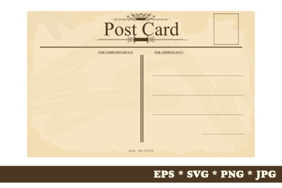 Download Vintage Postcard Reverse Template. - Template Collection