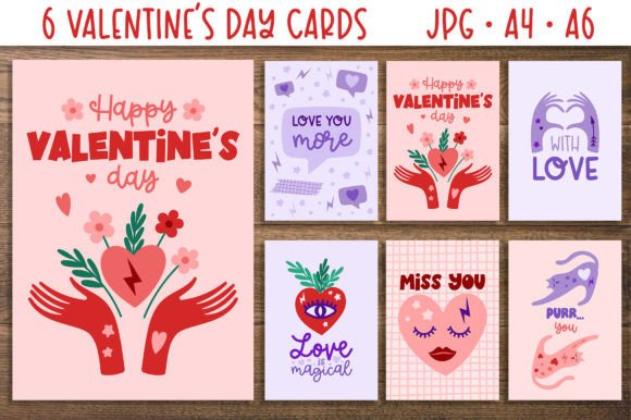 Download Valentine's Day Cards Print Template - Template Collection