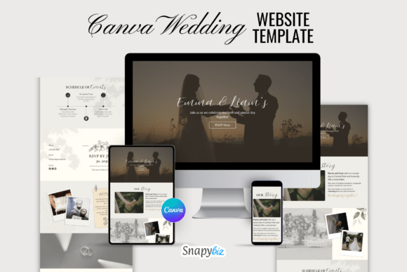 Download Canva Wedding Website Editable Template - Template Collection
