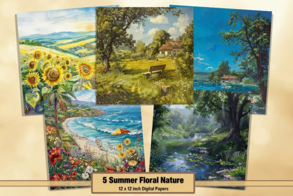 Download Summer Floral Nature Digital Papers 55 - Summer Collection