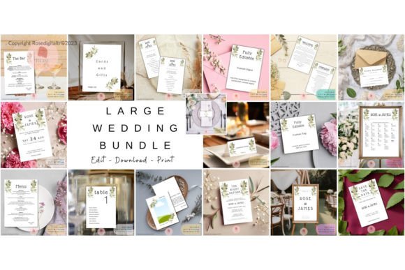 Download Large Wedding Invitation Set Templates - Template Collection