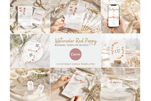 Download Watercolor Poppy Flower Wedding Template - Template Collection