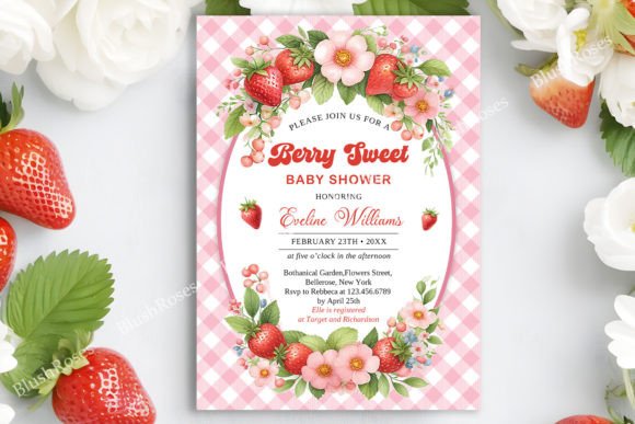 Download Berry Sweet Strawberry Pink Girl Invite - Invite Collection